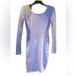 Periwinkle Blue, Form Fitting, Scoop Neck, Mini Dress